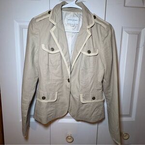 Banana Republic Linen Blend Blazer Women 0 Beige Y2K‎ Preppy Academia Old Money